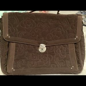 Brown Quilted Vera Bradley Laptop Case